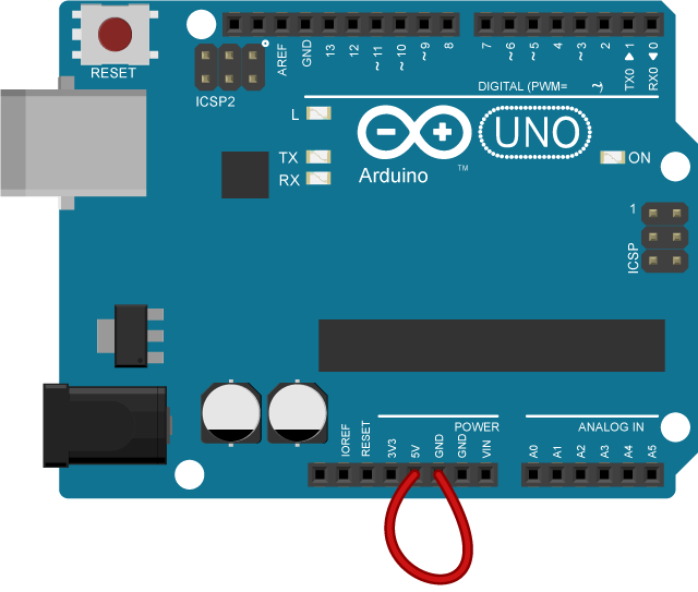 Arduino nối trực tiếp 5V vào GND