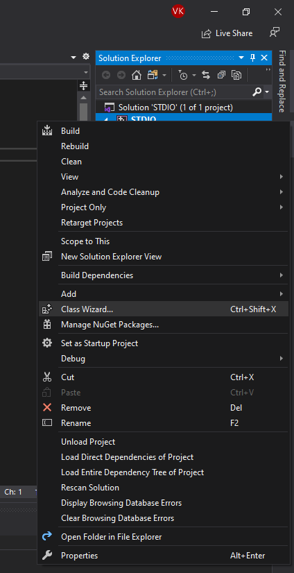 Hướng Dẫn Sử Dụng Wizard Class (C++) với Visual Studio — Modern C++