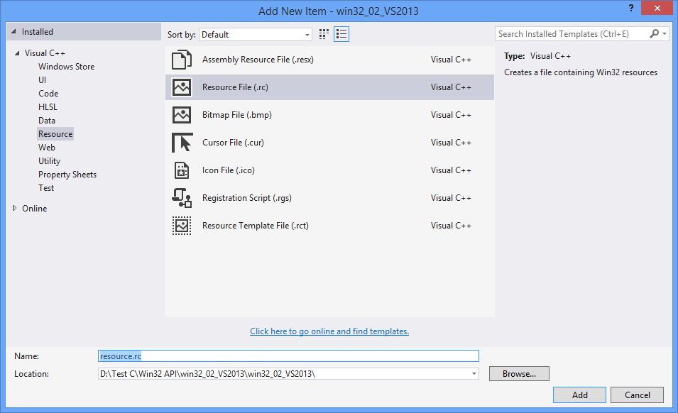 Thêm resource file vào project Visual Studio