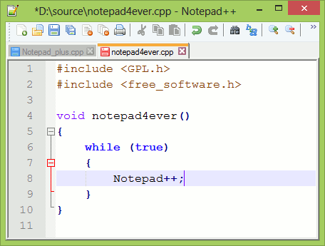 Giao diện Notepad++