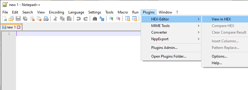Plugin HEX-Editor 64-bit x64 Notepad++